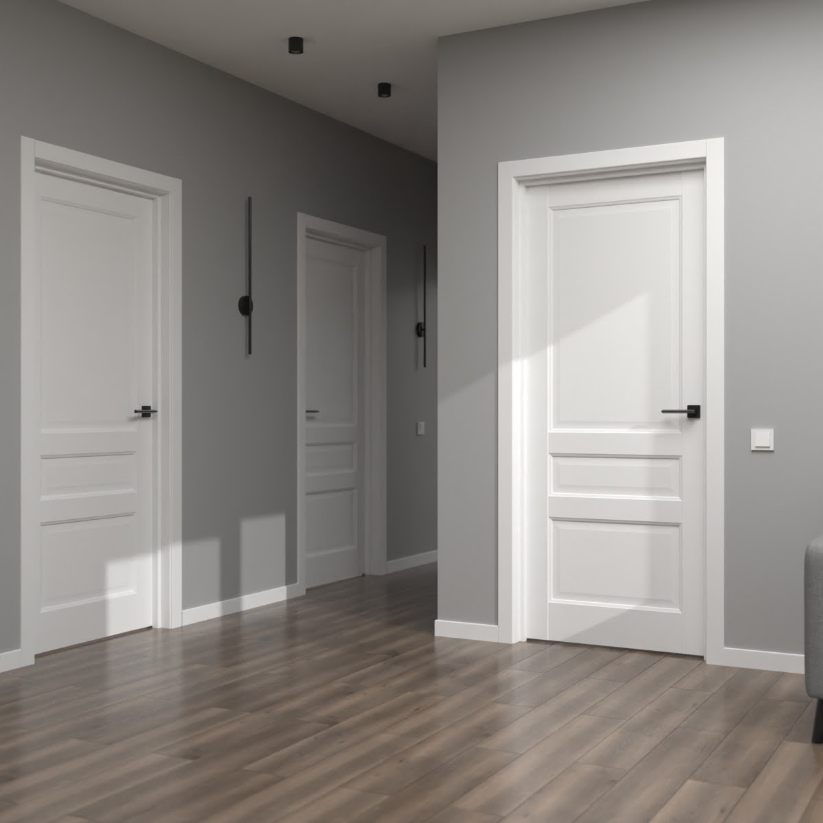 Белые двери в интерьере квартиры