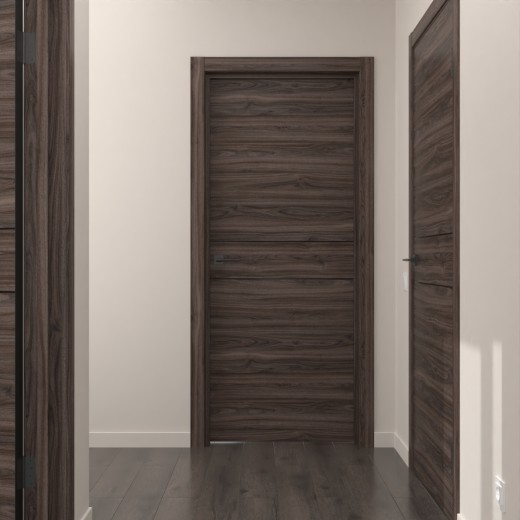 Межкомнатная дверь ZM024 (экошпон орех пекан шоколад)