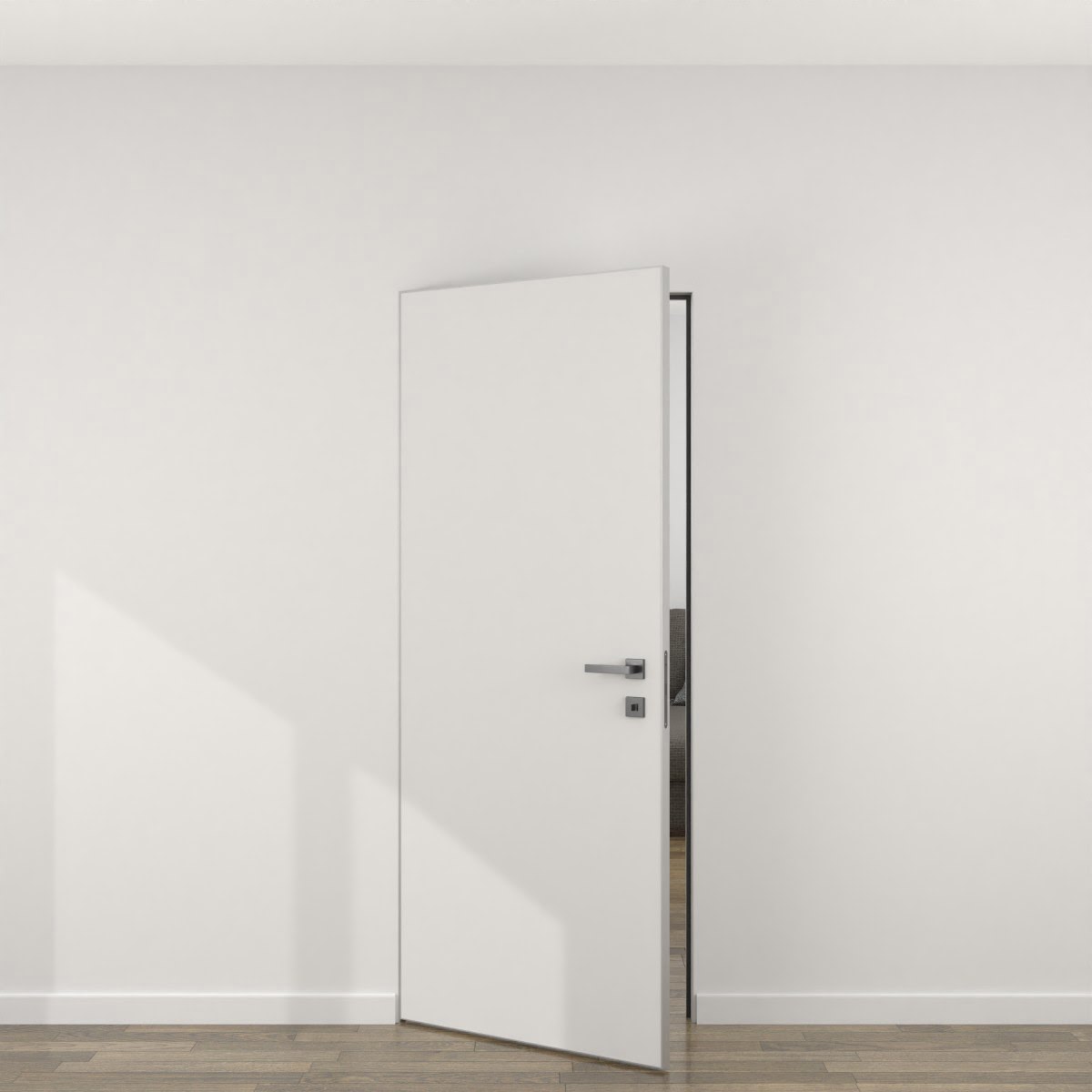 Скрытая дверь ZM057 (экошпон белый, алюминиевая кромка) — 23540 руб | 16503