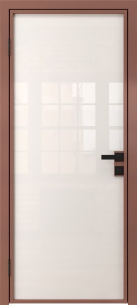 Алюминиевая межкомнатная дверь 1AG («бронза» / триплекс белый)