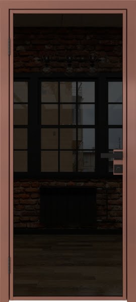 Алюминиевая межкомнатная дверь 1AG («бронза» / триплекс черный)