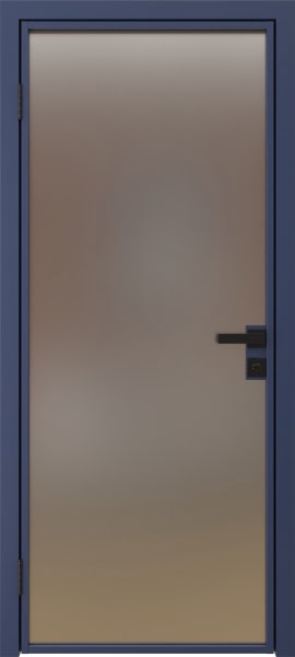 Алюминиевая межкомнатная дверь 1AG («синий матовый» / сатинат)