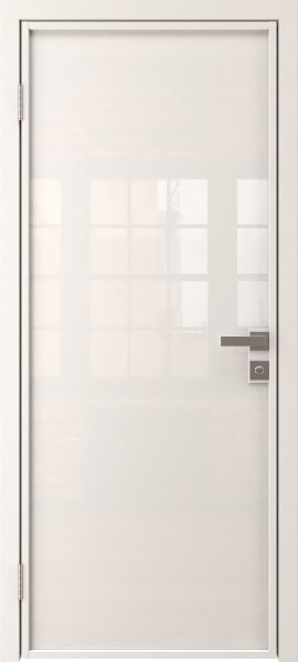 Алюминиевая межкомнатная дверь 1AG («белый матовый» / триплекс белый)