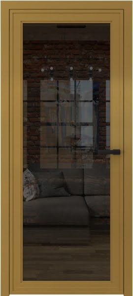 Алюминиевая межкомнатная дверь 1AGP («золото» / стекло тонированное)