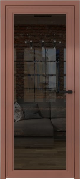 Алюминиевая межкомнатная дверь 1AGP («бронза» / стекло тонированное)