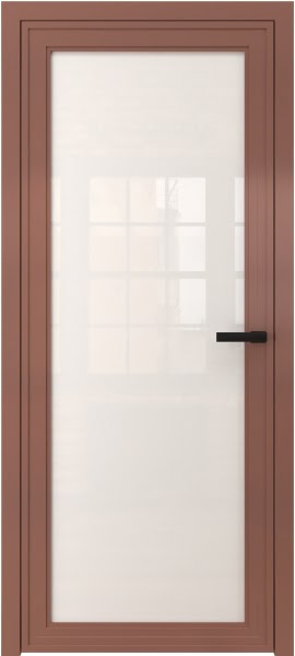 Алюминиевая межкомнатная дверь 1AGP («бронза» / триплекс белый)