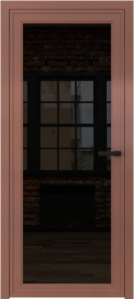 Алюминиевая межкомнатная дверь 1AGP («бронза» / триплекс черный)