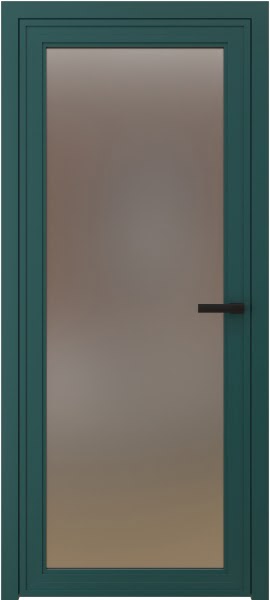 Алюминиевая межкомнатная дверь 1AGP («зеленый матовый» / сатинат)
