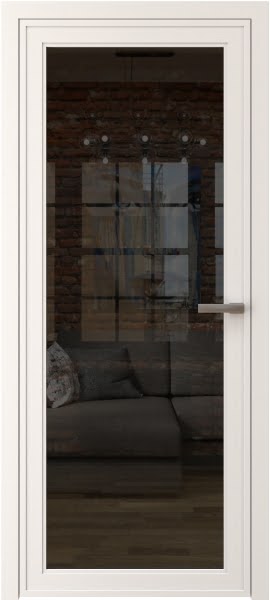 Алюминиевая межкомнатная дверь 1AGP («белый матовый» / стекло тонированное)
