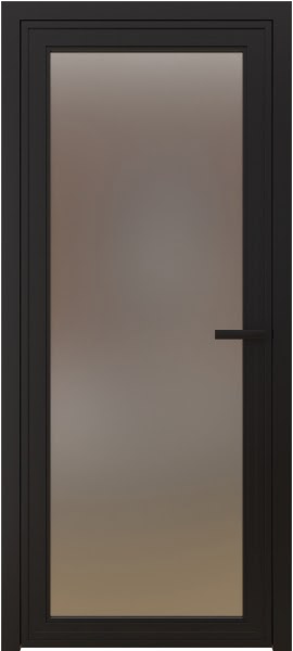 Алюминиевая межкомнатная дверь 1AGP («черный матовый» / сатинат)