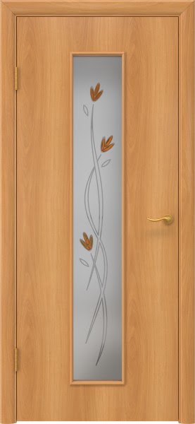 Межкомнатная дверь 22Х (ламинированная «миланский орех», матовое стекло с узором)