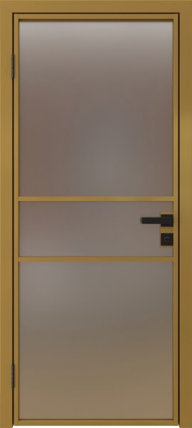 Алюминиевая межкомнатная дверь 2AG («золото» / сатинат)
