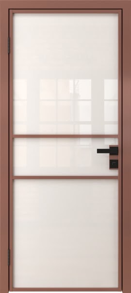 Алюминиевая межкомнатная дверь 2AG («бронза» / триплекс белый)