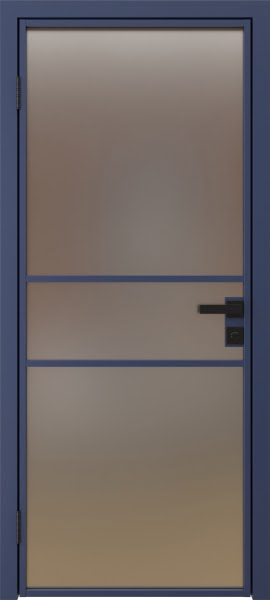 Алюминиевая межкомнатная дверь 2AG («синий матовый» / сатинат)