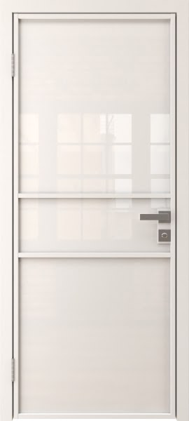 Алюминиевая межкомнатная дверь 2AG («белый матовый» / триплекс белый)