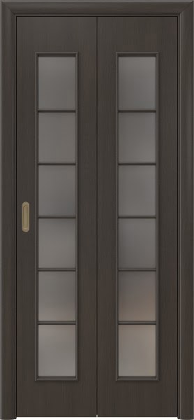 Складная дверь 2C (ламинированная «венге», матовое стекло)
