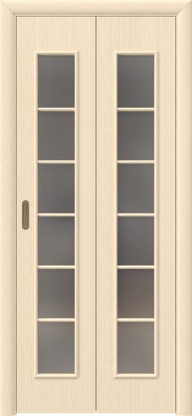 Складная дверь 2C (ламинированная «беленый дуб», матовое стекло)