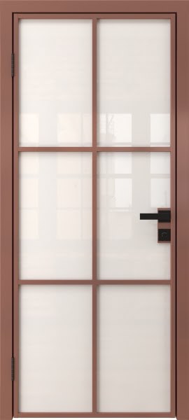 Алюминиевая межкомнатная дверь 3AG («бронза» / триплекс белый)