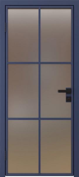 Алюминиевая межкомнатная дверь 3AG («синий матовый» / сатинат)