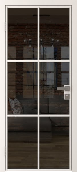 Алюминиевая межкомнатная дверь 3AG («белый матовый» / стекло тонированное)