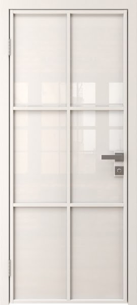 Алюминиевая межкомнатная дверь 3AG («белый матовый» / триплекс белый)