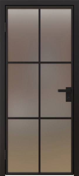 Алюминиевая межкомнатная дверь 3AG («черный матовый» / сатинат)