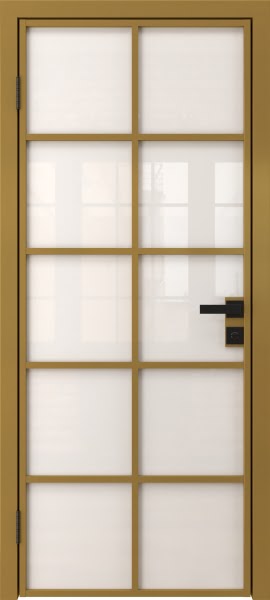 Алюминиевая межкомнатная дверь 4AG («золото» / триплекс белый)