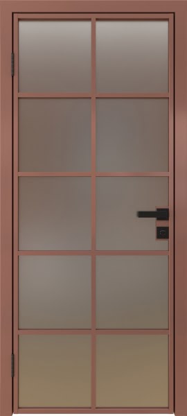 Алюминиевая межкомнатная дверь 4AG («бронза» / сатинат)