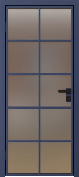 Алюминиевая межкомнатная дверь 4AG («синий матовый» / сатинат)