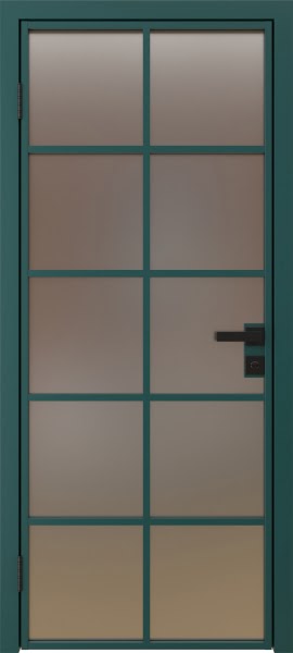 Алюминиевая межкомнатная дверь 4AG («зеленый матовый» / сатинат)