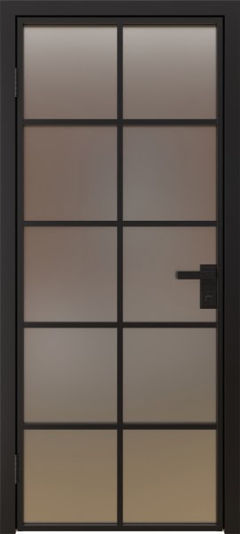 Алюминиевая межкомнатная дверь 4AG («черный матовый» / сатинат)