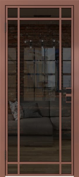 Алюминиевая межкомнатная дверь 5AG («бронза» / стекло тонированное)