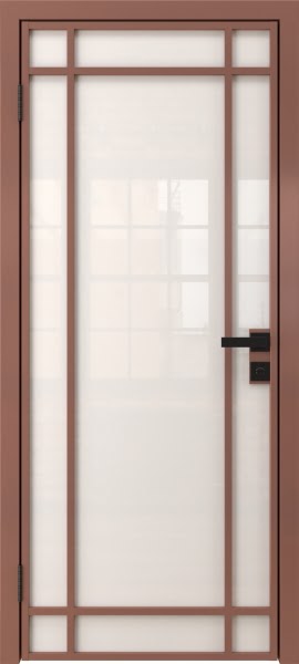 Алюминиевая межкомнатная дверь 5AG («бронза» / триплекс белый)