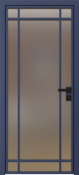 Алюминиевая межкомнатная дверь 5AG («синий матовый» / сатинат)
