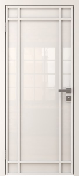 Алюминиевая межкомнатная дверь 5AG («белый матовый» / триплекс белый)