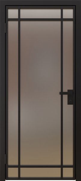 Алюминиевая межкомнатная дверь 5AG («черный матовый» / сатинат)