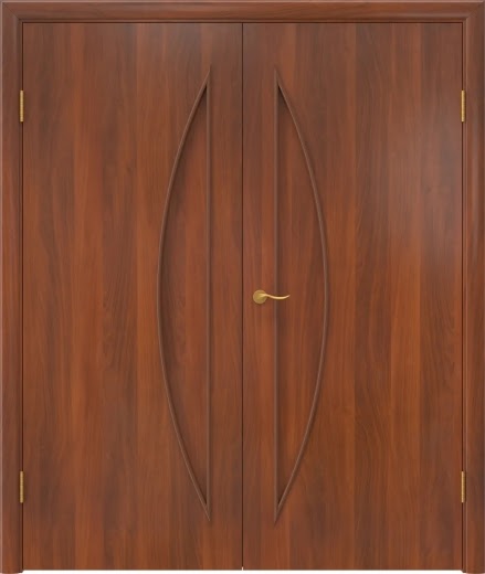 Распашная двустворчатая дверь 5Г (ламинированная «итальянский орех», глухая)