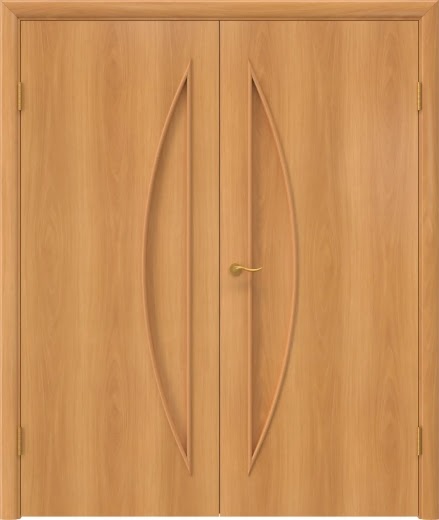 Распашная двустворчатая дверь 5Г (ламинированная «миланский орех», глухая)