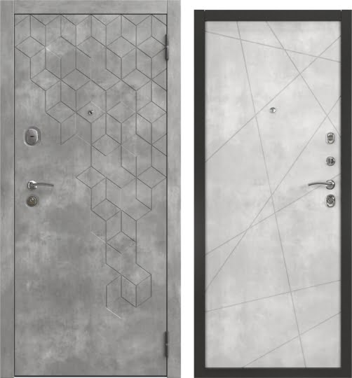 Дверь входная ALFA-126/127, бетон темный / бетон светлый