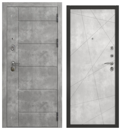 Дверь входная ALFA-130/127, бетон темный / бетон светлый