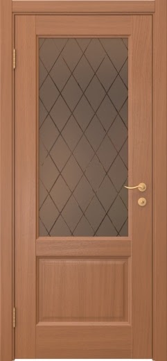 Межкомнатная дверь FK002 (шпон анегри, стекло: сатинат бронзовый ромб)