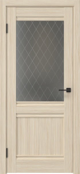 Межкомнатная дверь FK003 (экошпон «беленый дуб» / стекло: сатинат ромб)