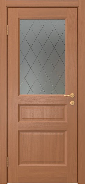 Межкомнатная дверь FK016 (шпон анегри, стекло с гравировкой)