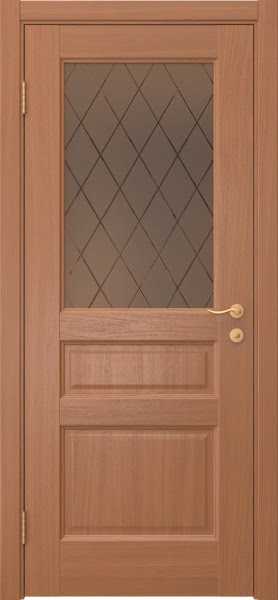 Межкомнатная дверь FK016 (шпон анегри, стекло: сатинат бронзовый ромб)