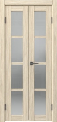 Распашная двустворчатая дверь FK027 (экошпон «беленый дуб FL», сатинат, 40 см)