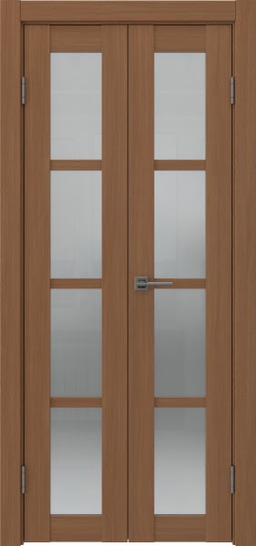 Распашная двустворчатая дверь FK027 (экошпон «орех», сатинат, 40 см)