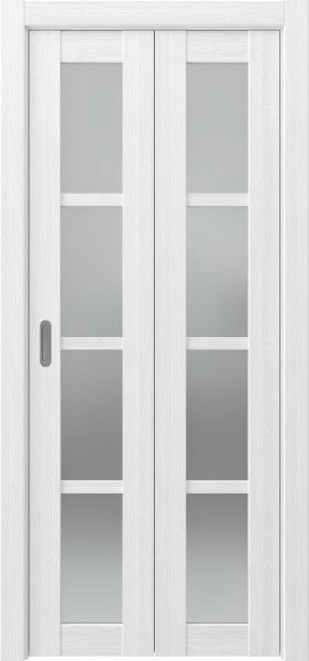 Складная дверь FK028 (экошпон белый, матовое стекло)