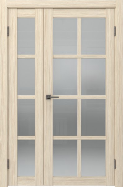 Распашная полуторная дверь FK028 (экошпон «беленый дуб FL», сатинат)