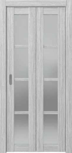 Складная дверь FK028 (экошпон «серый дуб FL», матовое стекло)