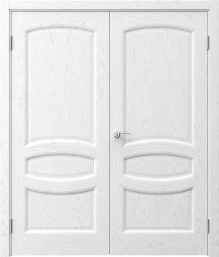 Распашная двустворчатая дверь FK030 (шпон ясень белый, глухая)
